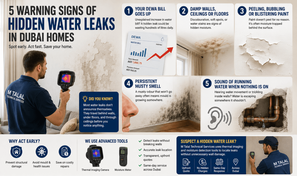 Warning Signs of a Hidden Water Leak in Your Dubai Home